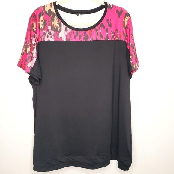 Simply Be Short Sleeve Animal Print Plus Size Top Size 16 - Picture 2 of 7